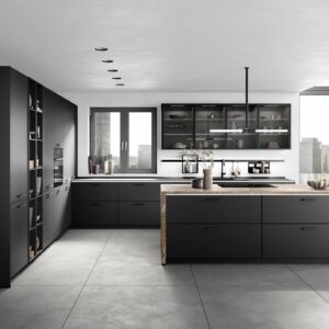 Nobilia Senso Designküche mit Insel Schwarz